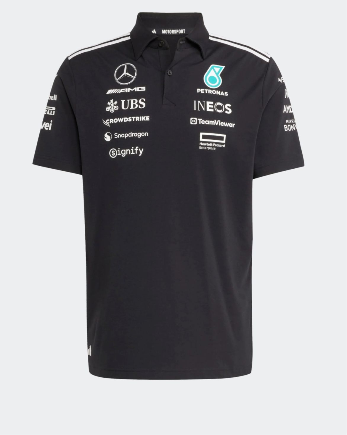 Polo Negra Mercedes AMG Petronas Adidas 2025 Team