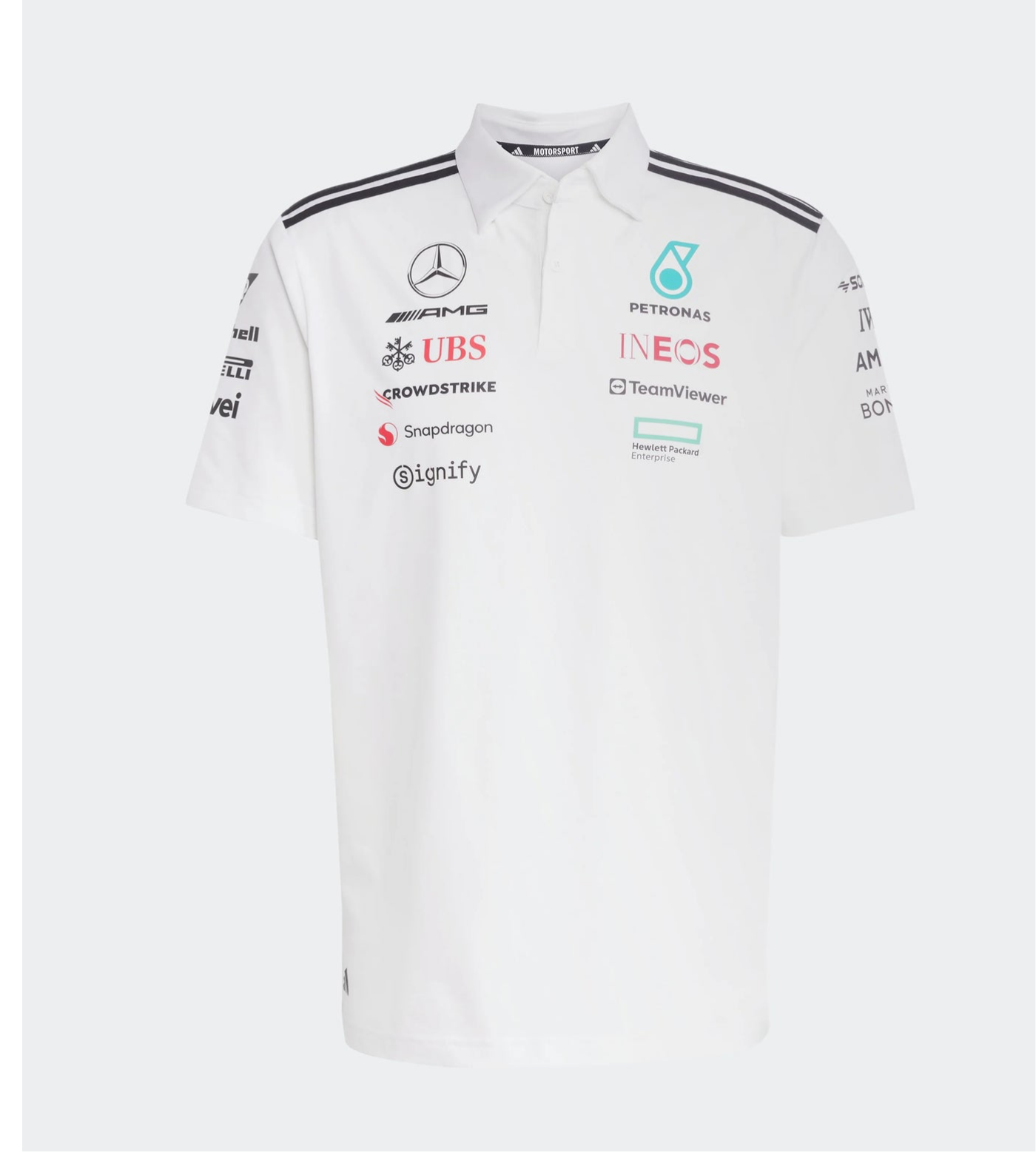Polo Blanca Dama Mercedes AMG Petronas Adidas 2025 Team
