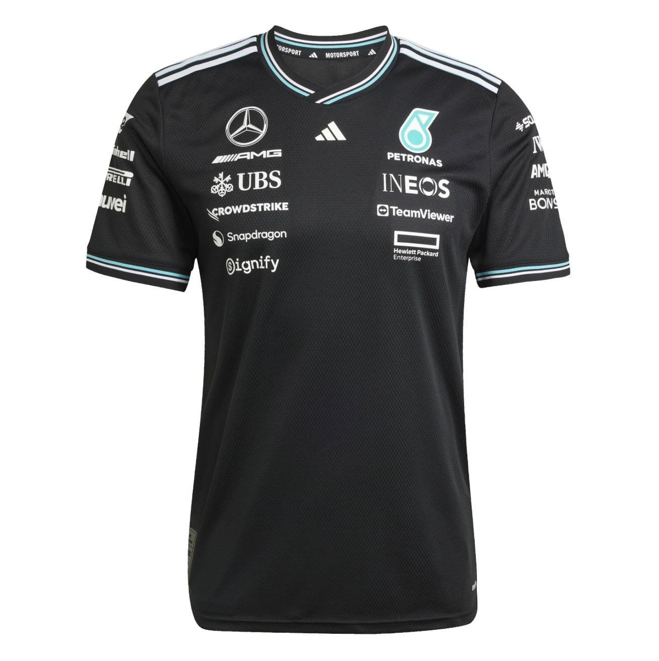 Playera Authentic Negro Mercedes AMG Petronas Oficial 2025