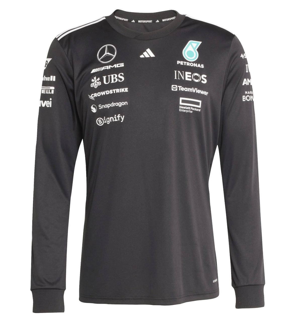 Playera Manga Larga Replica Mercedes AMG Adidas 2025 - Caballero