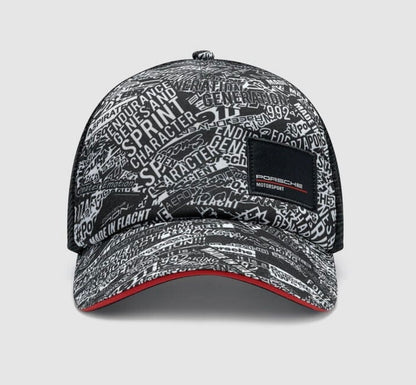 Porsche Motorsport AOP Trucker Gorra 2025 - Negro