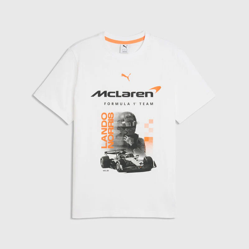 Playera F1 Gráfica McLaren Lando Norris 2026 Blanca