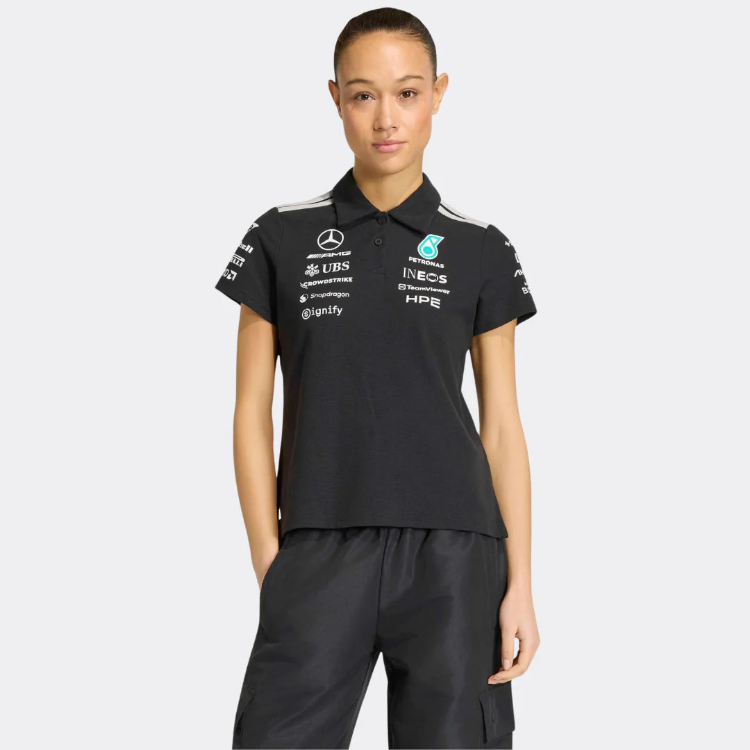 Playera Polo Mujer Mercedes-AMG Petronas F1 Team 2026 Oficial Negra