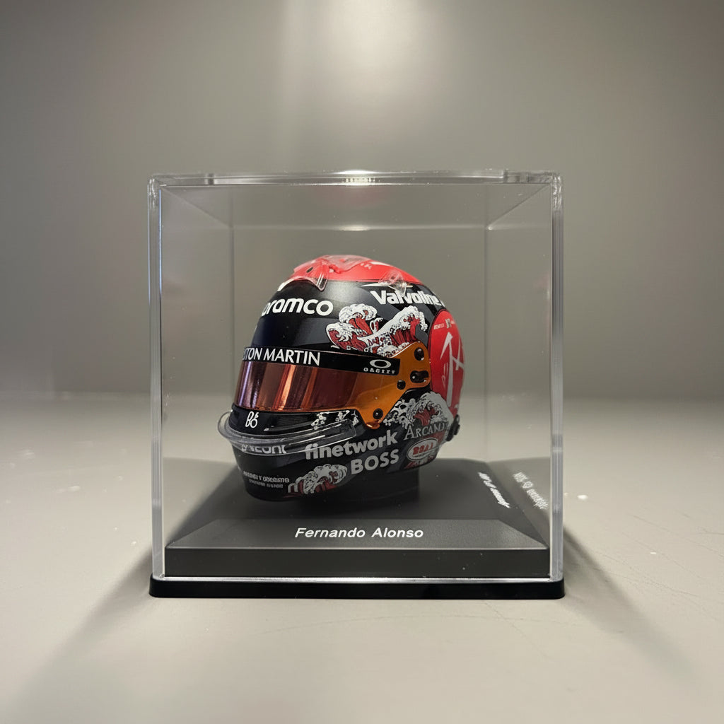 Casco F1 Aston Martín Fernando Alonso Japón 2024
