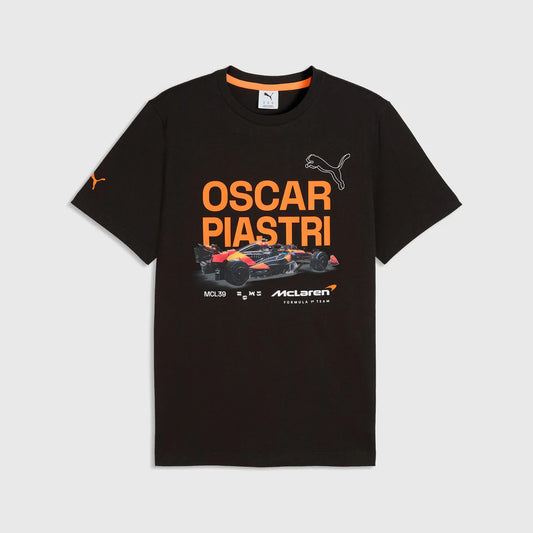 Playera F1 Gráfica McLaren Oscar Piastri 2026 Negra