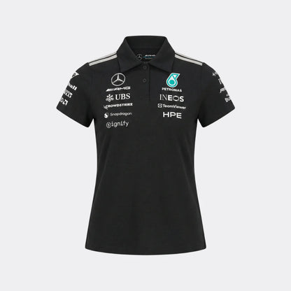Playera Polo Mujer Mercedes-AMG Petronas F1 Team 2026 Oficial Negra