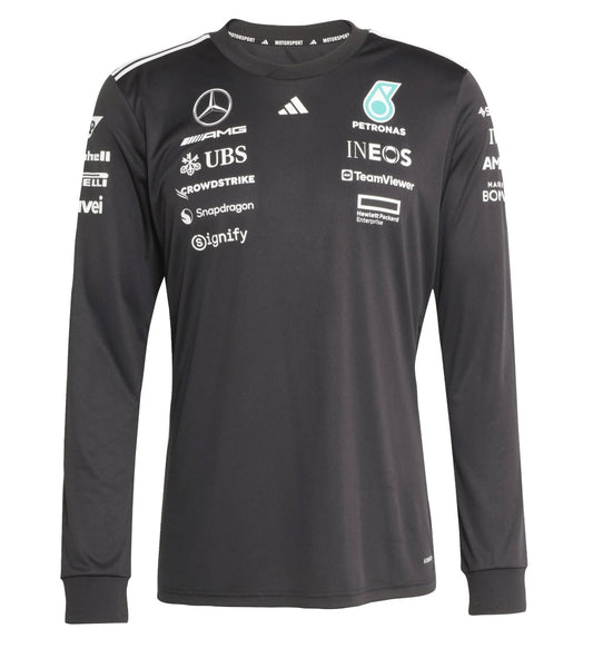 Playera Manga Larga Replica Mercedes AMG Adidas 2025 - Caballero